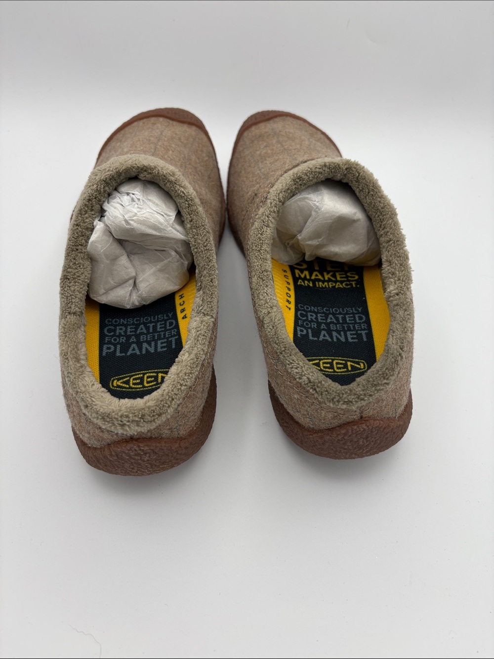 KEEN women’s brown felt/plaid Howser wrap side NWT IN BOX size 11 - Picture 2 of 5